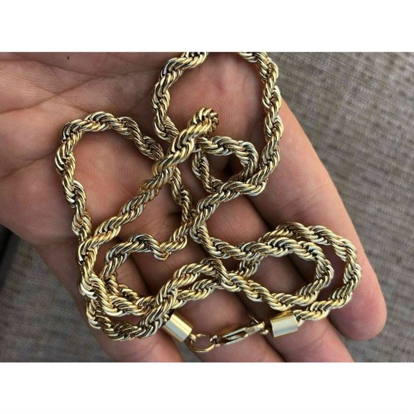 Harlembling 14k Gold Steel Thick 5mm Rope Chain - Picture 8 of 11